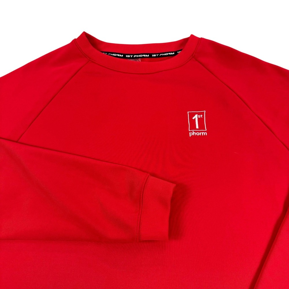 1st Phorm Sweatshirt Mens 2XL Red Crewneck Fleece Pullover Logo Athletic Stretch